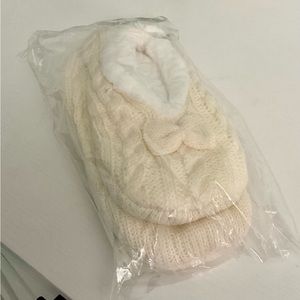 Comfy Cozy Knit Slippers - Off White